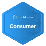 Tableau digital badge awarded to N. Furlan for role-based skills as a Tableau Consumer, interpreting and using data insights.